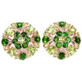NATURAL GREEN CHROME DIOPSIDE & PERIDOT  Earrings