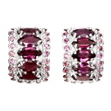 Natural Pink Raspberry Rhodolite Garnet Earrings