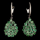 Natural Untreated emerald 42.70 Cts Earrings