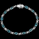 Natural SKY Oval BLUE TOPAZ  Bracelet