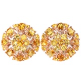 NATURAL AAA ORANGISH YELLOW CITRINE Earrings