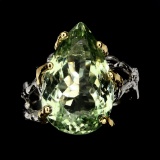 Natural 19x12mm Green Amethyst Ring