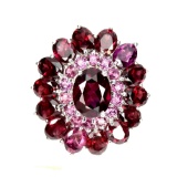 Natural Pink Raspberry Rhodolite Garnet Ring
