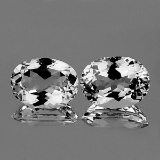 NATURAL BRILLIANT FIRE LUSTER WHITE TOPAZ PAIR - FL