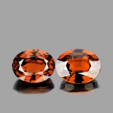 Natural AAA Cinnamon Orange Hessonite Garnet Pair