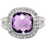 BEAUTIFUL NATURAL 4.8 CT AMETHYST RING