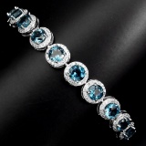 Natural Stunning London Blue Topaz Bracelet