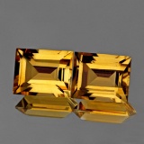 Natural AAA Golden Yellow Citrine Pair {Flawless}