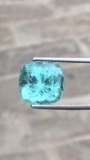 Natural Bluish Green Cushion Tourmaline 12.53 Cts - GIA