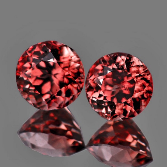 Natural Pinkish Orange Zircon Pair 4.50 MM - VVS