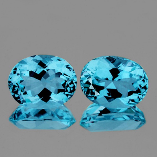 Natutal AAA Sky Blue Topaz Pair 9x7 MM - Flawless