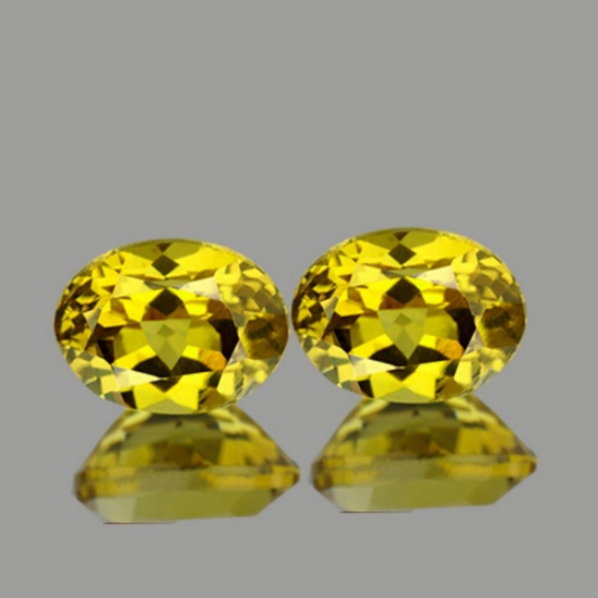 Natural Golden Yellow Beryl Heliodoor Pair 9x7 MM - FL