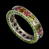 8.4mm 4Pcs Natural Green Cherry Blossom Agate Quartz Crystal Beads Bracelet  AAA
