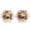 NATURAL MULTI COLOR TOURMALINE FLOWER EARRING