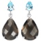 NATURAL SMOKY QUARTZ & SKY BLUE TOPAZ Earrings