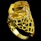 NATURAL 16X12 MM. OVAL ORANGISH YELLOW CITRINE Ring