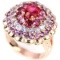 Natural RUBY RHODOLITE AMETHYST TANZANITE Ring