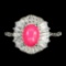 Natural Unheated Oval Pink Fire Opal Ring