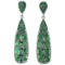 NATURAL GREEN EMERALD PEAR Two Tone Earrings