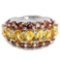 NATURAL ORANGISH YELLOW CITRINE & RHODOLITE Ring