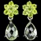 NATURAL Light GREEN AMETHYST & PERIDOT earring