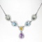 Natural Citrine Topaz & Amethyst Necklace