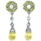 Natural LEMON QUARTZ SKY BLUE TOPAZ PERIDOT Earrings