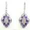 Natural Marquise Purple Amethyst White Topaz Earrings