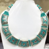 Tibet Hand Made Natural Turquoise Royal Necklace