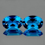 Natural Natural Swiss Blue Topaz Pair 9x6 mm - VVS