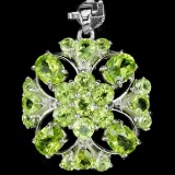 NATUARL APPLE GREEN PERIDOT FLOWER PENDANT