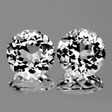 Natural White Topaz Pair 10 mm {Flawless-VVS1}