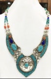 Tibet Natural Stone Tribal Queen Royal Necklace