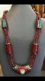 Tibet Natural Stone Tribal Queen Royal Necklace