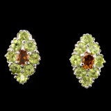 Natural Yellow Citrine & Peridot Earrings