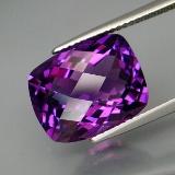 Natural Cushion Checker Amethyst  8.15 Ct - Untreated