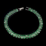 Natural Rich Green Emerald 98.27 Cts Bracelet