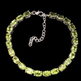 Natural  Rich Green Peridot 69 Cts Bracelet