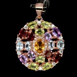 Natural Citrine Amethyst Garnet Peridot Topaz Pendant