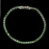 Natural Unheated Round Tsavorite Garnet Bracelet