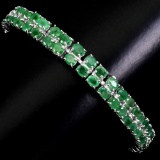 Natural Rich Green Emerald 102 Cts  Bracelet