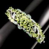 Natural Oval 5x4mm Green Peridot Emerald Bangle