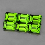 Natural AAA Green Peridot 7x5 MM 6 Pcs - FL