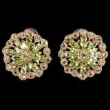 NATURAL AAA GREEN PERIDOT FLOWER 24x23 MM  EARRING