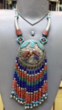 Tibet Natural Stone Tribal Queen Royal Necklace