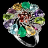 Natural Multi Gemstones Ring