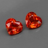 Natural Mandarin Orange Spessartite Garnet Pair