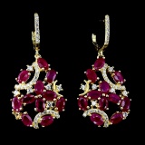 Natural Top Blood Red Ruby Earrings