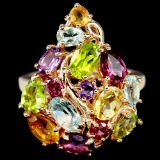 MULTI COLOR TOPAZ RHODOLITE CITRINE PERIDOT Ring