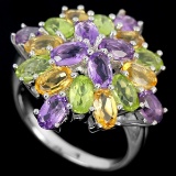 Natural Multi Gemstone Ring